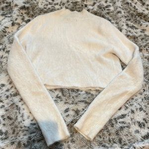 3 sweaters white purple and grey from forever 21 and Kendall and Kylie